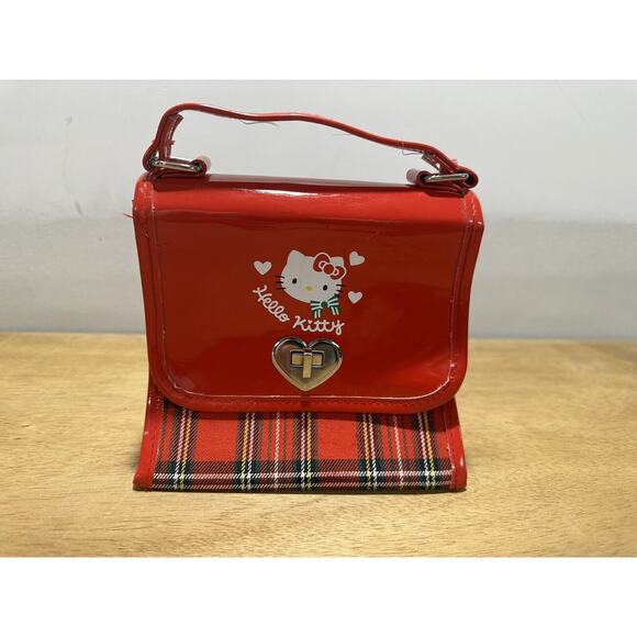 Vintage Sanrio Hello Kitty Mini Purse Plaid Clutch 1996 Hello Kitty - Picture 4 of 10
